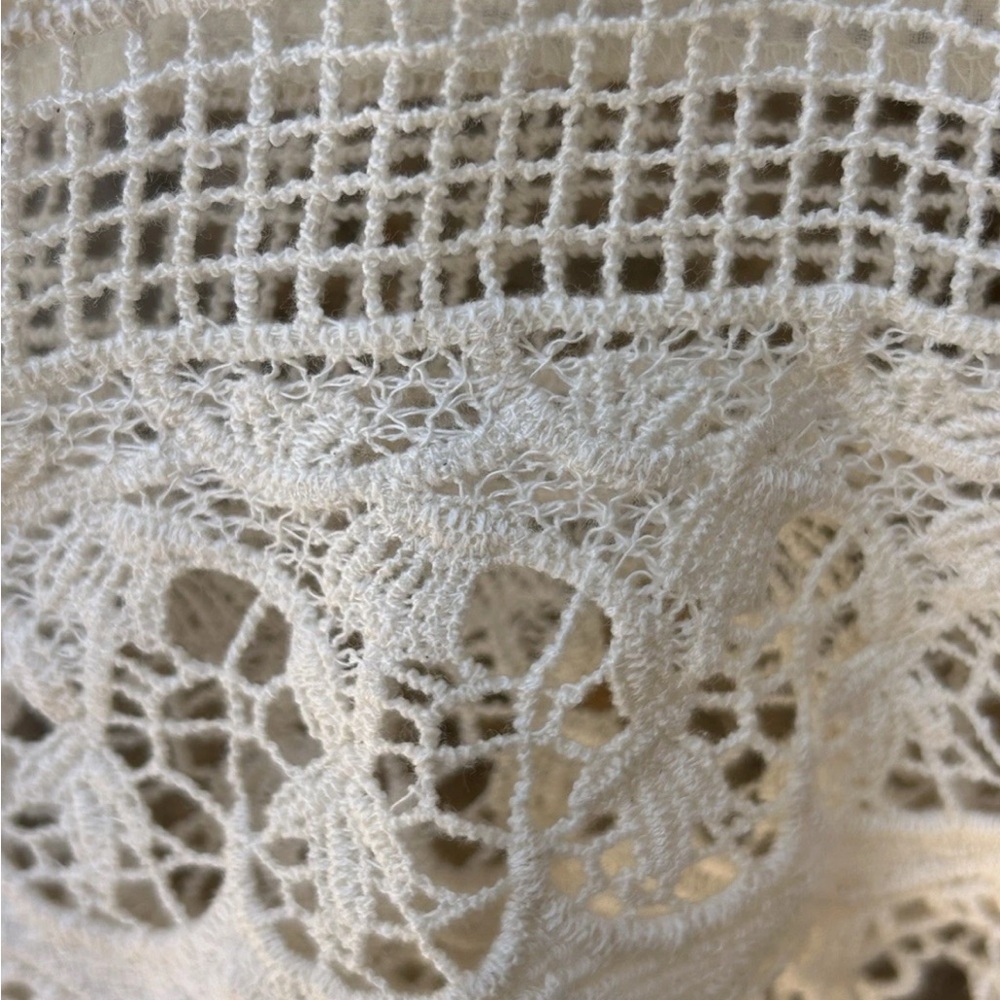 BFA Classics 6 Button Crochet Lace Topper Cardigan Medium Ivory Chiffon EC‎ - Picture 9 of 13